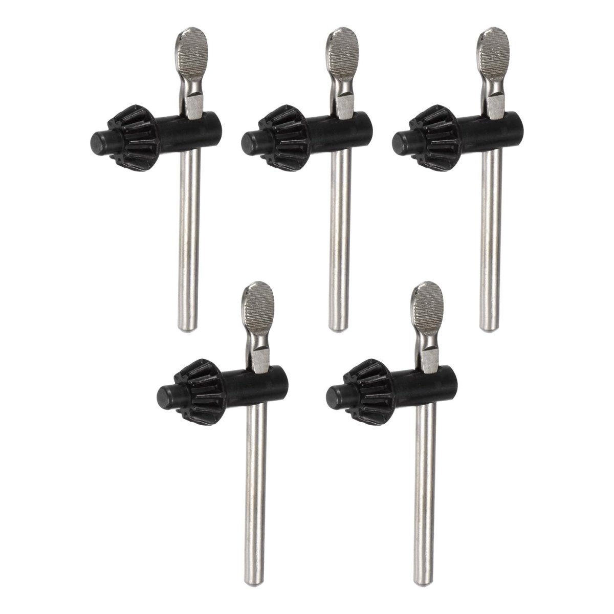 Drill Chuck Key Wrench 8mm Diameter 11 Teeth Carbon Steel Clamping Tool Replacement Press For 3-16mm Silver 5pcs