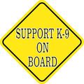 8in X Support K-9 On Board Magnet Caution Vinyl Vehicle Bumper Magnets By Stickertalk 