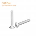 Uxcell M4x30mm Oval Head Phillips Machine Screws 100pcs 304 Stainless Steel Slightly Raised Countersunk