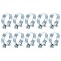 Uxcell 10pcs Mini Fuel Line Pipe Hose Clamp Clip Adjustable 26-28mm 02 -1 1 Injection Style Zinc Plated Tube Clamps