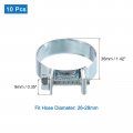 Uxcell 10pcs Mini Fuel Line Pipe Hose Clamp Clip Adjustable 26-28mm 02 -1 1 Injection Style Zinc Plated Tube Clamps