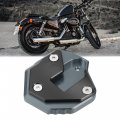 Uxcell 1 Set Motorcycle Kickstand Extension Enlarger Pad Side Stand Support Plate Black Titanium Tone For Suzuki Hayabusa