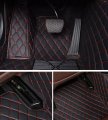 Car Floor Mats Fit For 95 Custom Style Luxury Leather All Weather Protection Liners Full Red Mat Red Line