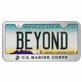 Au-tomotive Gold Inc Officially Licensed Etched Mirrored Stainless License Frame U S M C Initials Logo