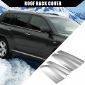 Hihaha Upper Roof Rack Rails End Cap Protection Cover Shell For Toyota Highlander 2008-2013 Covers 4 Pcs Silver Tone White
