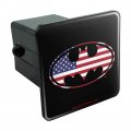 Batman Usa American Flag Shield Logo Tow Trailer Hitch Cover Plug Insert