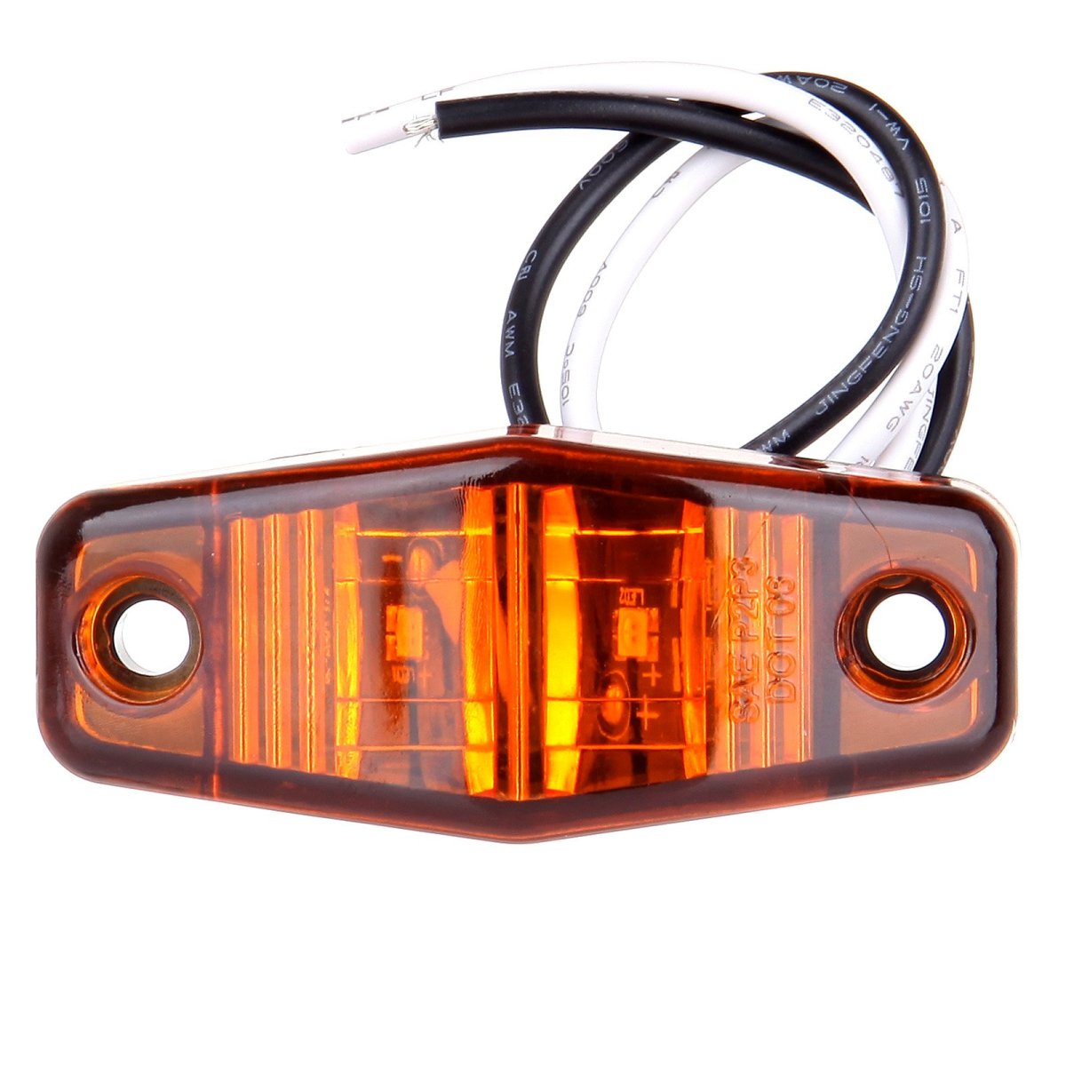 2 X 5inch Oval Side Fender Marker Light Amber Universal Surface Mount Led Truck Boat Trailer Sealed Mini Clearance