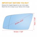 X Autohaux Pair Car Rearview Mirror Glass With Backing Plate Blue Heated Left Right For Bmw 550i 525i 528i
