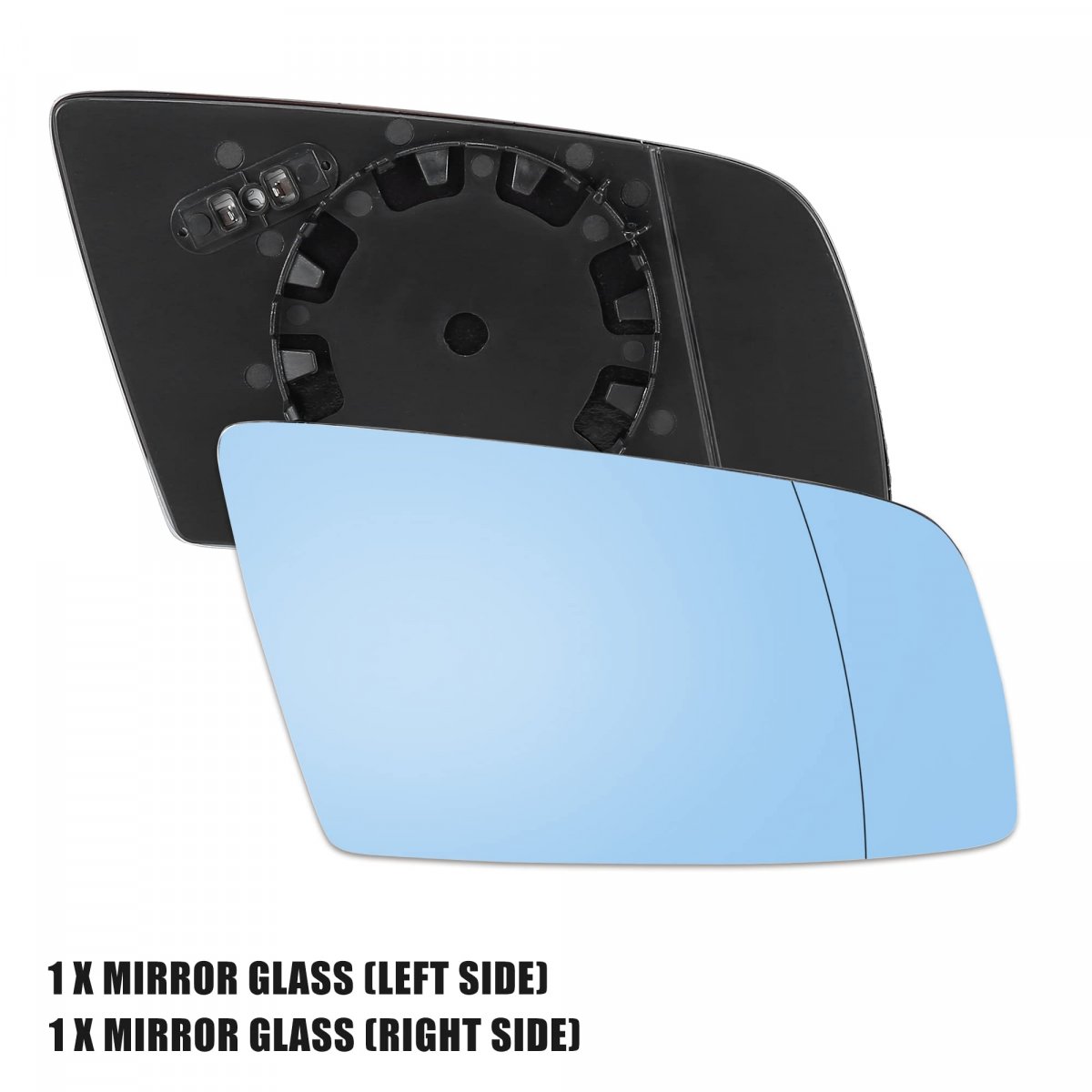 Pair Rearview Mirror Glass With Backing Plate Blue Heated Left Right For Bmw 550i 525i 528i 535i 530i 545i 650i 645ci