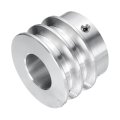 V-type Pulley 19mm Bore 40mm Outer Dia Double Groove Aluminum Alloy For Motor Shaft Drilling Machine 6mm 1 4 Pu Shape Belt 