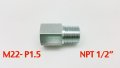 Autobahn88 Anti-rusted Steel Hose End Fitting Npt 1 2 Male To M22 5 Female Hex 27 L 43mm 1 7 Code Ftm518