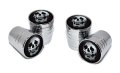 Elektroplate Metalheads Skull Bright Chrome Aluminum Tire Valve Stem Caps Universal Fit For Cars Bikes Trucks Rvs Motorcycles 