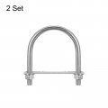 Uxcell Round U-bolts 2 Sets 91mm 3 58 Inner Width 127mm Length M12 304 Stainless Steel U Clamp Bolt With Nuts Washers And