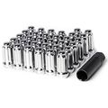 Circuit Performance 9 16 Chrome Closed End 6 Spline Security Acorn Lug Nuts Cone Seat Forged Steel 32 Pieces Tool