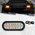 Partsam 2 Pcs 6 5 Inch Oval Amber White Strobe Lights 24led Recessed With Quad Flash Patterns For Truck Towing Trailer Lamps