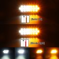 Partsam 2 Pcs 6 5 Inch Oval Amber White Strobe Lights 24led Recessed With Quad Flash Patterns For Truck Towing Trailer Lamps
