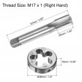 Uxcell M17 X 1mm Metric Tap And Die Set Machine Thread Screw With Rounding Kit For Nut Bolt Thread Repair