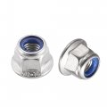 Uxcell M6 Nylon Insert Hex Lock Nuts With Flange 304 Stainless Steel Plain Finish 20pcs