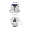 Uxcell M6 Nylon Insert Hex Lock Nuts With Flange 304 Stainless Steel Plain Finish 20pcs