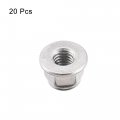 Uxcell M6 Nylon Insert Hex Lock Nuts With Flange 304 Stainless Steel Plain Finish 20pcs