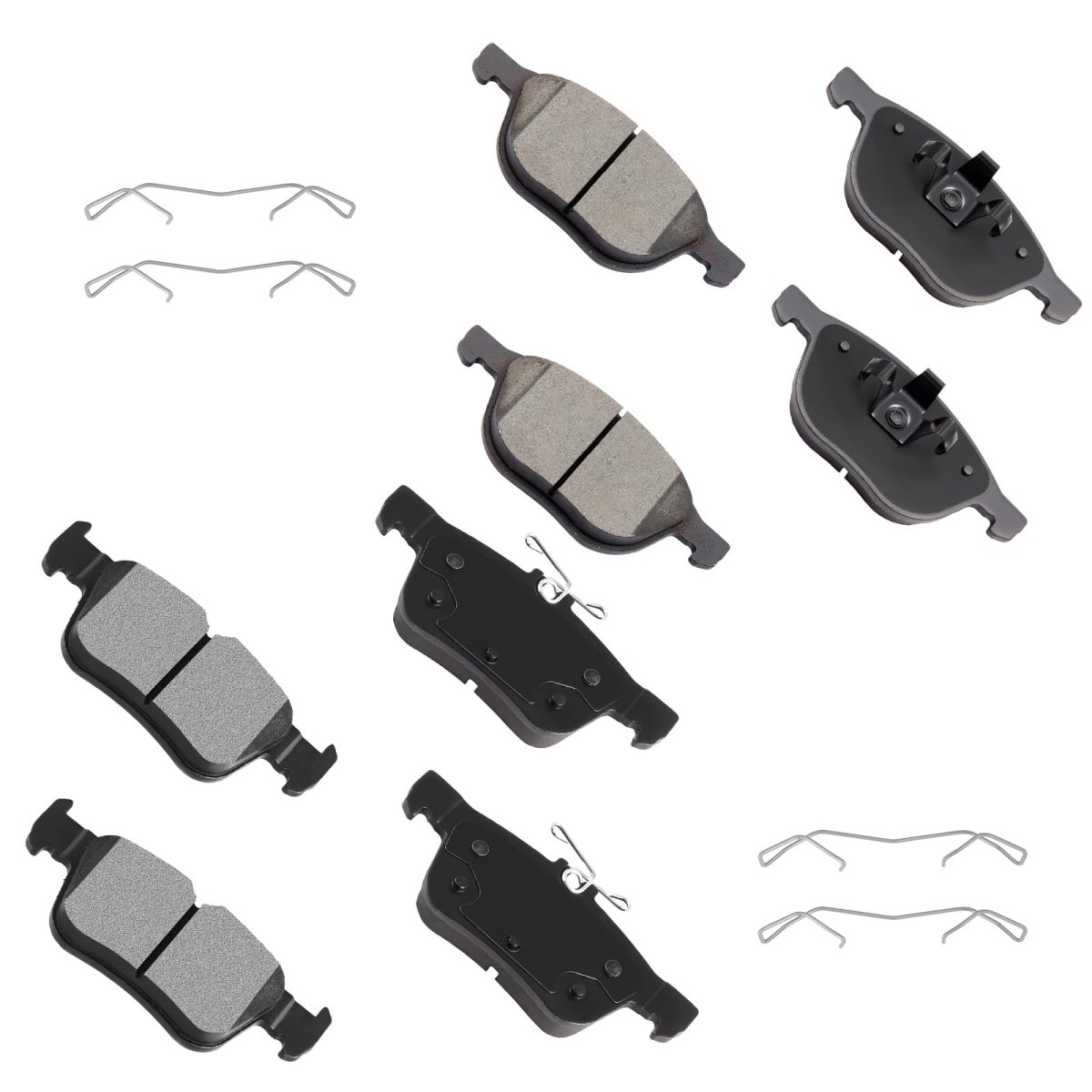 Brake Pad Set 8pcs Front Ceramic Rear Semi Metal For Ford Escape 2017 2019 D1044 D1665