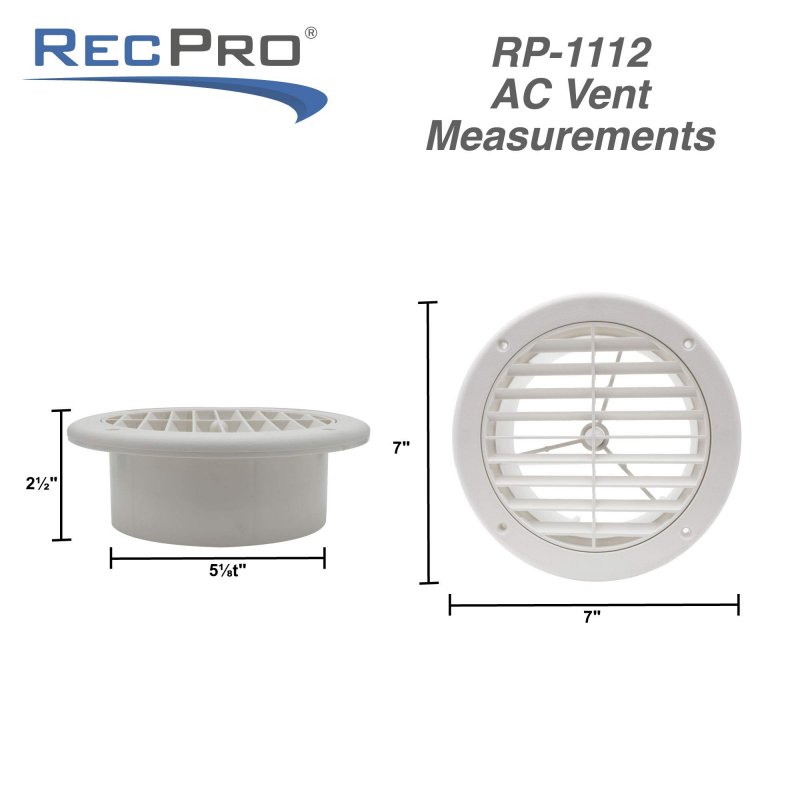 Recpro Rv Ac Vent 5 Side Optional Charcoal Filter White Camper 10 Pack With