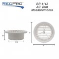 Recpro Rv Ac Vent 5 Side Optional Charcoal Filter White Camper 10 Pack With