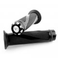 Safercctv Powersports Grips Universal Fit Aluminum And Soft Rubber Motorcycle Handlebar Grip Set For 7 8 Inches 22mm Black