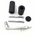 Xkh- Black Frame Slider Chromed Brake Pedal Levers Compatible With 2003 2004 Kawasaki Zx6r Zx6rr B014cnn2kk