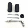 Xkh- Black Frame Slider Chromed Brake Pedal Levers Compatible With 2003 2004 Kawasaki Zx6r Zx6rr B014cnn2kk