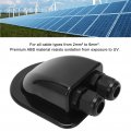 Yuecoom Solar Gland Double Cable Entry Waterproof Pass Through Ip68 Abs Mount Housing Accessory For Rv Yacht Black