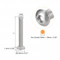 Uxcell 4-40x1 Button Head Socket Cap Screws 50pcs 304 Stainless Steel Fasteners Hex Bolts Full Thread Drive