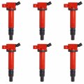 6 Pack Red Ignition Coil Uf495 For Toyota Tacoma 4runner Tundra Fj Cruiser Scion Xb 2005 2015 4 0 V6 90919t2006 C1426 