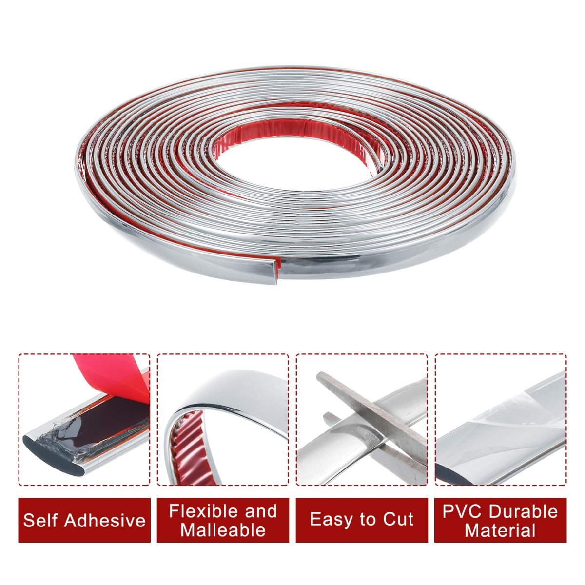 Peel And Stick Trim 0 5 Inch X 25 Ft Flexible Wall Molding Waterproof Self-adhesive For Mirror Frame Edge Diy Home Decoration