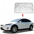 X Autohaux Black Silver Tone Front Window Sunroof Coated Cloth For Tesla Model