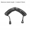Uxcell 2pcs Spring Flexible Shower Hose 3meter 118inch Telescopic With Copper Zinc Interface Nut For Toilet Faucet Black