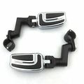 Black Chrome Highway Airflow Foot Rest Pegs With 1 2 5 Inch Mounting Bracket For Gl1800 Gl1500 Gl1100 Gl1200 Vt750 Shadow 