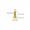 Uxcell Brass Hex Bolts M8x25mm 3pcs Fully Thread Grade 4 8 Solid Hexagon Head Bolt Machine Screws For Machinery