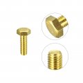 Uxcell Brass Hex Bolts M8x25mm 3pcs Fully Thread Grade 4 8 Solid Hexagon Head Bolt Machine Screws For Machinery