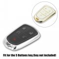 X Autohaux Car Key Fob Cover 5 Button Remote Case Tpu Full Protector White For Cadillac Xt5 2017-2020 Xts Escalade Ats Cts
