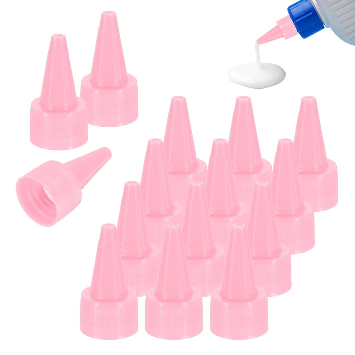 40 Pcs Snip Tip Applicator 0 79 Extra Tips Caps For Glue Replacement Plastic Adhesive Nozzle And Precision Bottle Tubes