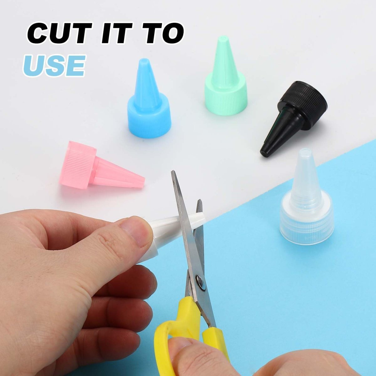 40 Pcs Snip Tip Applicator 0 79 Extra Tips Caps For Glue Replacement Plastic Adhesive Nozzle And Precision Bottle Tubes
