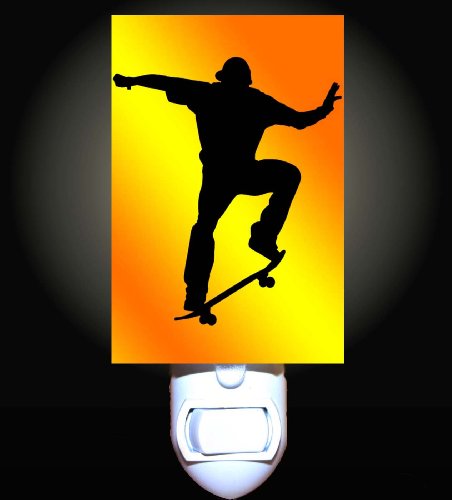 Skateboarder Sunset Silhouette Decorative Night Light