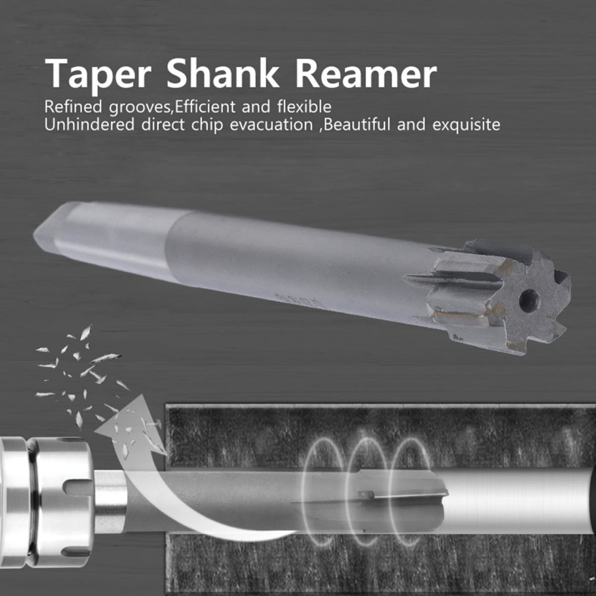 Fafeicy Chucking Reamer 23mm 0 91in Lathe Machine Carbide 6 Blades Taper Shank Milling Cutting Tool Abrasives