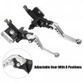 X Autohaux 1 Pair Universal 7 8 22mm Hydraulic Reservoir Motorcycle Brake Master Cylinder Lever Handle Bars For Honda Aluminum