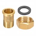 Uxcell Brass Pipe Fitting Hex Nipple G3 4 Male X G1 Female Threaded Connector Water Meter Coupling 49mm Length