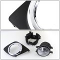 Pair Of Clear Lens Bumper Driving Fog Lights W Bezel Switch Compatible With Toyota Rav4 09 10 11 12