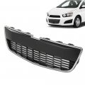 G-plus Front Lower Bumper Grille Trim Compatible With 2012-2016 Chevy Sonic Ls Lt Ltz Chrome Shell W Black Insert 95227395
