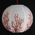 2 Of Chinese White Paper Lanterns With Plum Pictures 12 