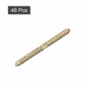 Uxcell 8x46mm Hanger Bolts 48pcs Double Ended Self-tapping Thread Wood To Dowel Screws For Connecting